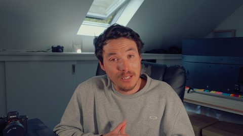 Blake explaining the frame on camera
